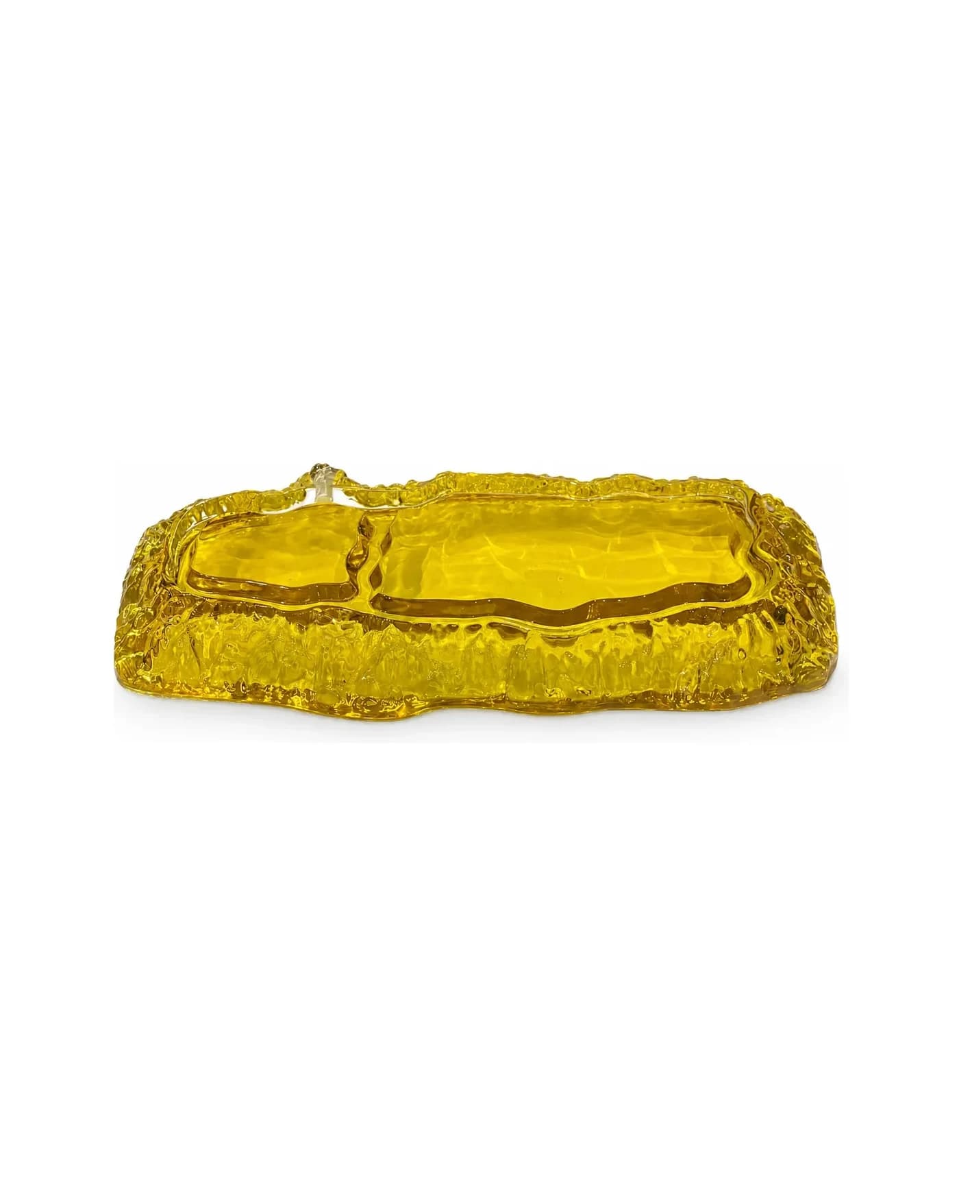 Amber el yapımı dokulu kristal tepsi